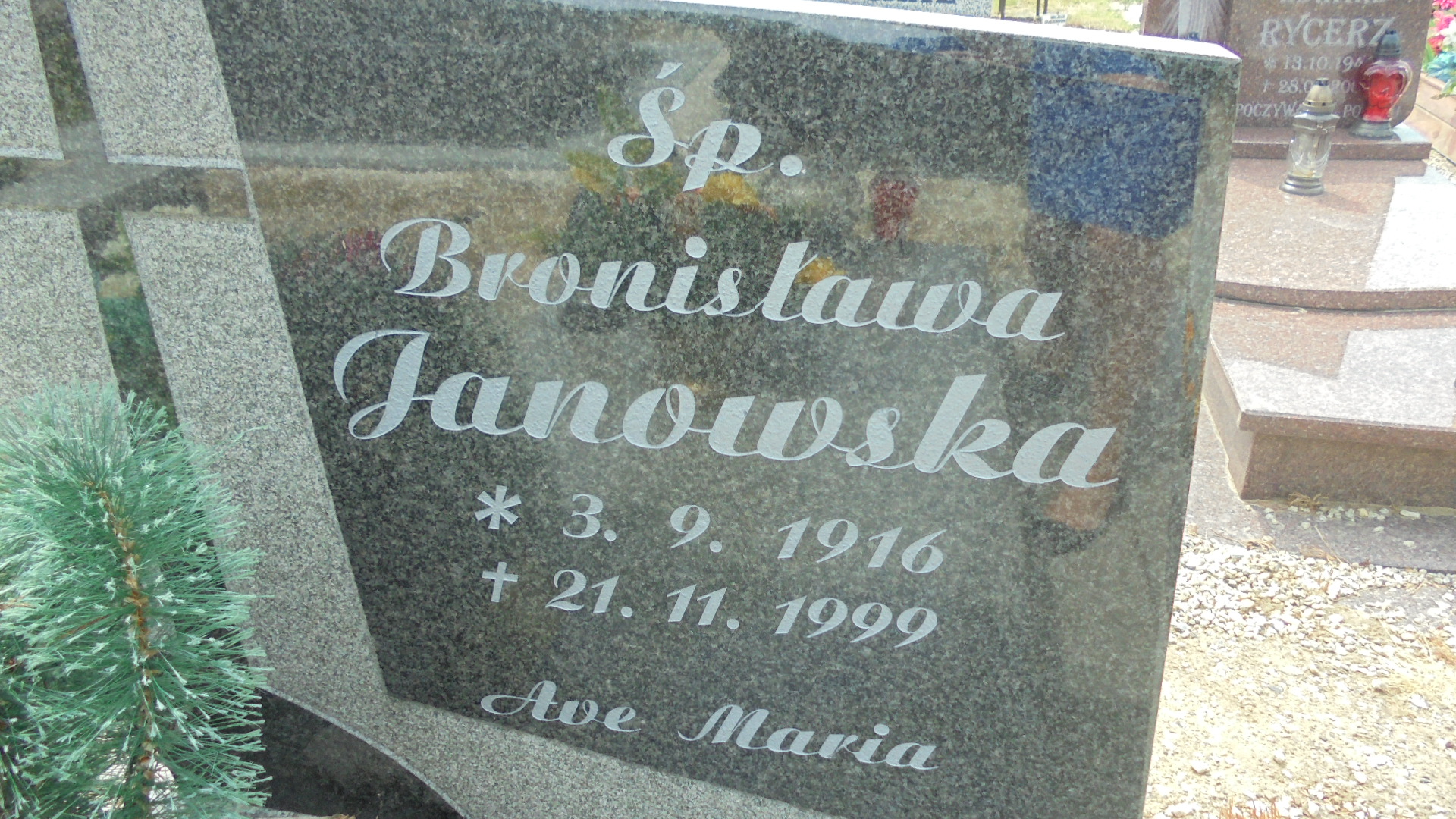 Bronisława JANOWSKA 1916 Legnickie Pole - Grobonet - Wyszukiwarka osób pochowanych